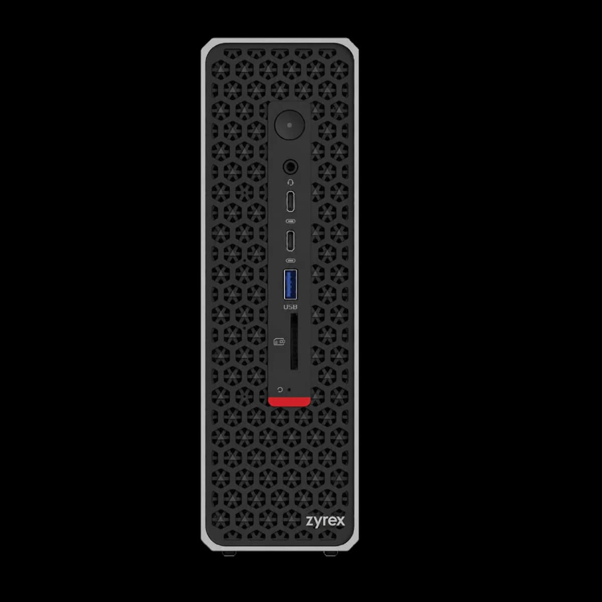 Front view of the Zyrex APEX AI workstation